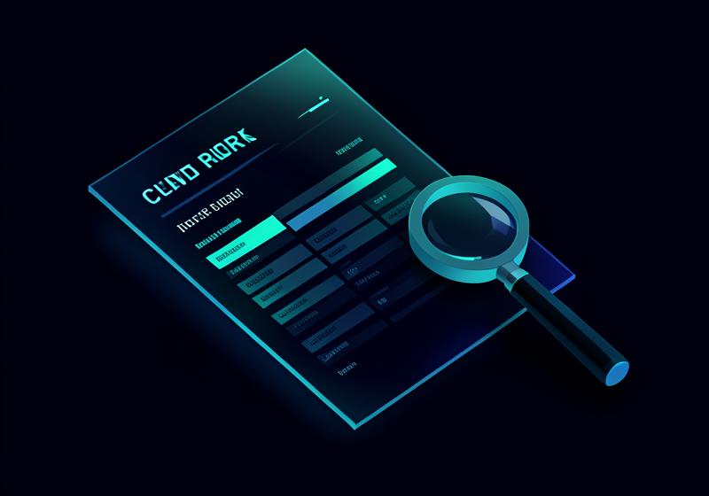 Credit report document under a magnifying glass