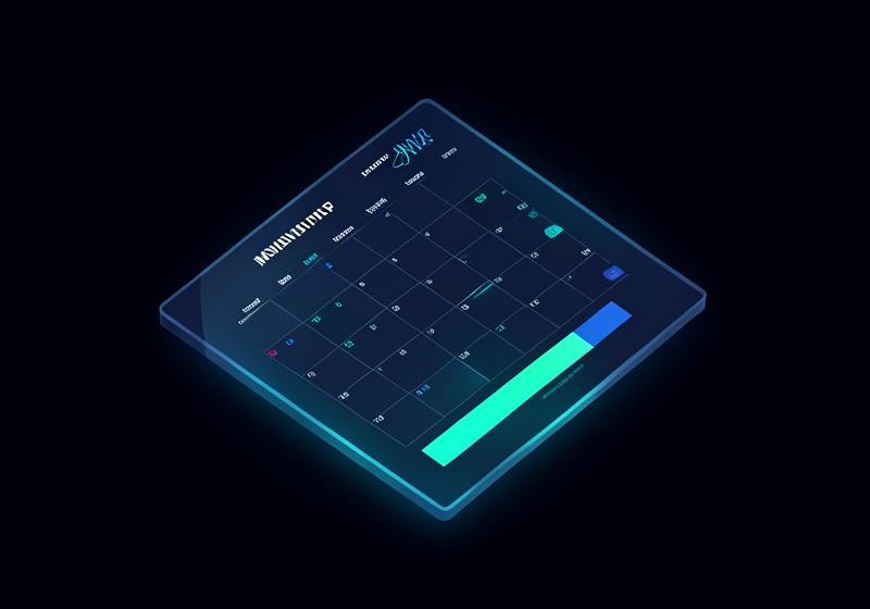 Monthly budget planner with a calendar grid